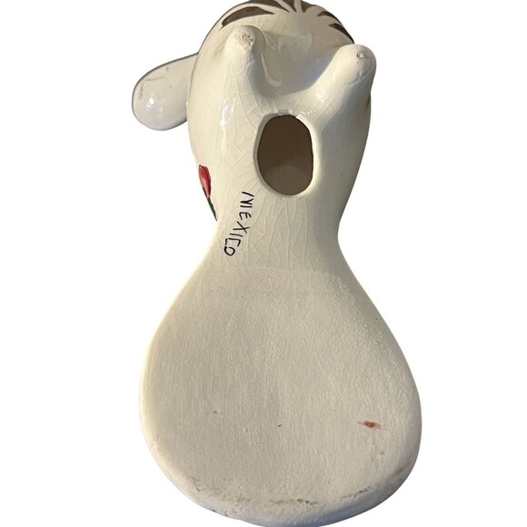 Handmade Mexican Peacock Ceramic Folk Art Figurine 8" Vintage Estate - Picture 8 of 12